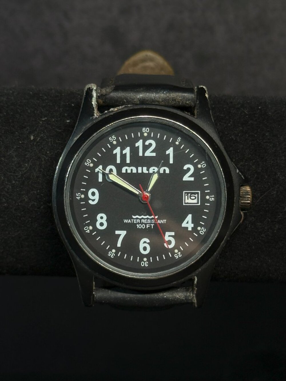 Milan MLN846 Quartz Watch Black Base Metal Bezel Japan Movt